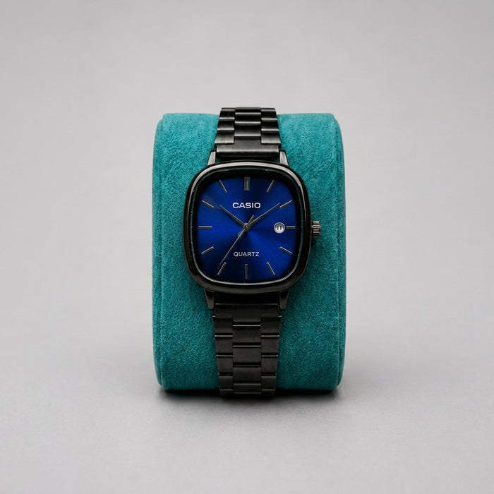 Casio A138 Vintage Premium — Black & Blue