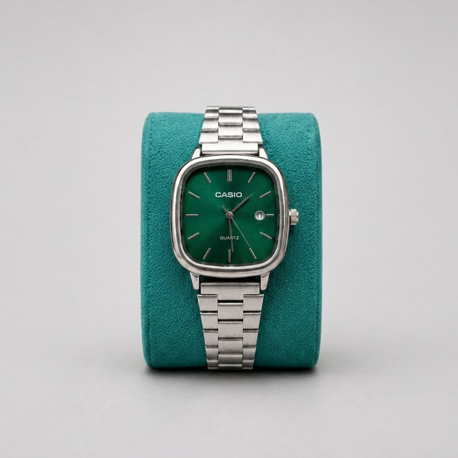 Casio A138 Silver & Green