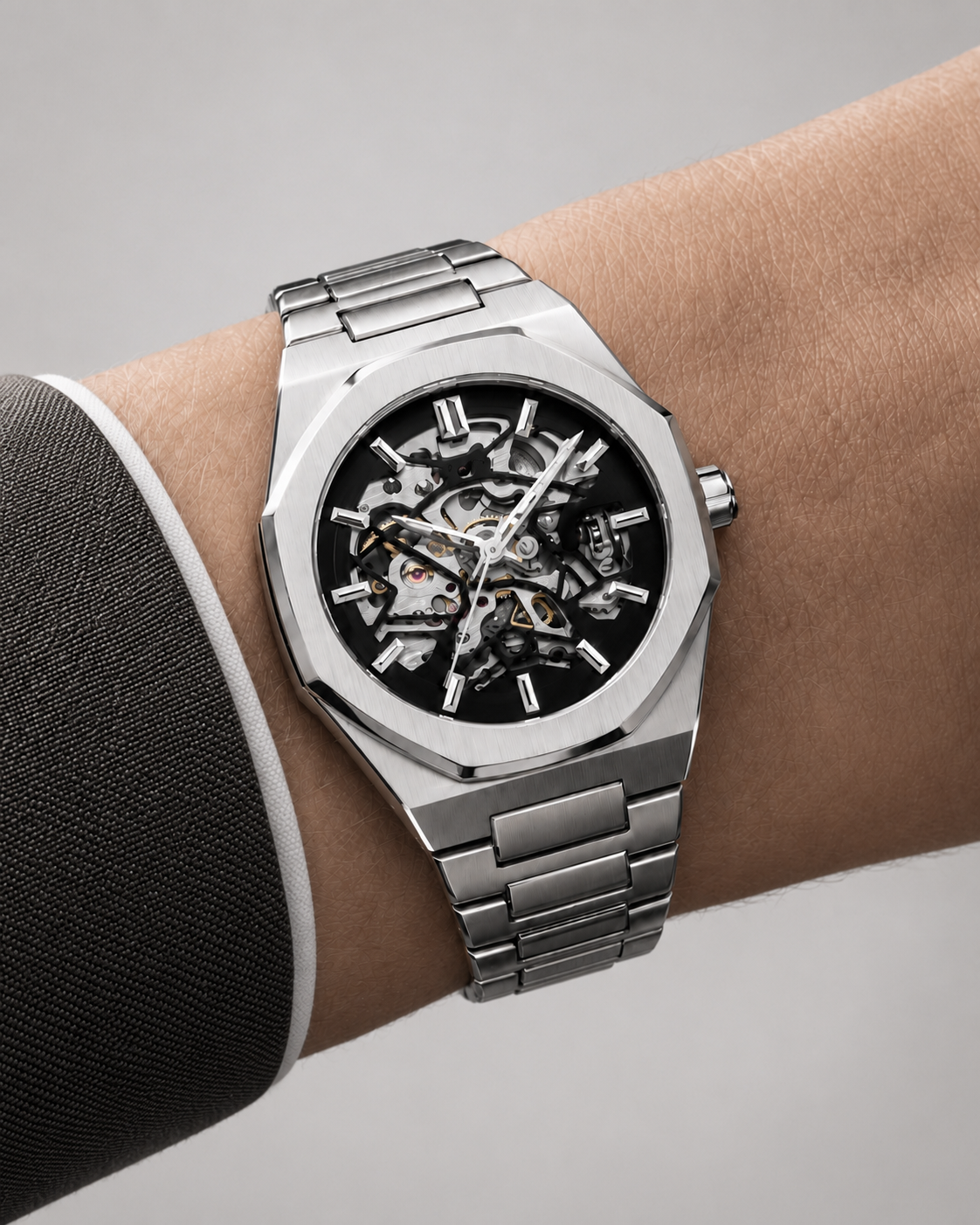Skeleton Dials, Fully Exposed.